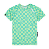Beach & Bandits UV-shirt Korte Mouw Groen - Checkered Surf