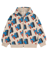 Bobo Choses Doggy Mate Hoodie met rits - Offwhite