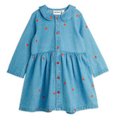MINI RODINI Mini hearts Geweven Jurk - Blauw