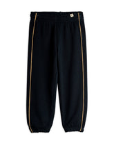 Mini Rodini joggingbroek zwart met witte beige bies