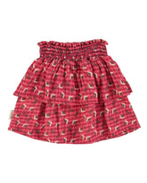 Piupiuchick Korte rok - Pink checkered flowers