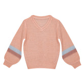 Little Hedonist V-Neck Knitted Jersey Sandy Evening Sand - Illusion Blue | Te koop bij Dream out Loud