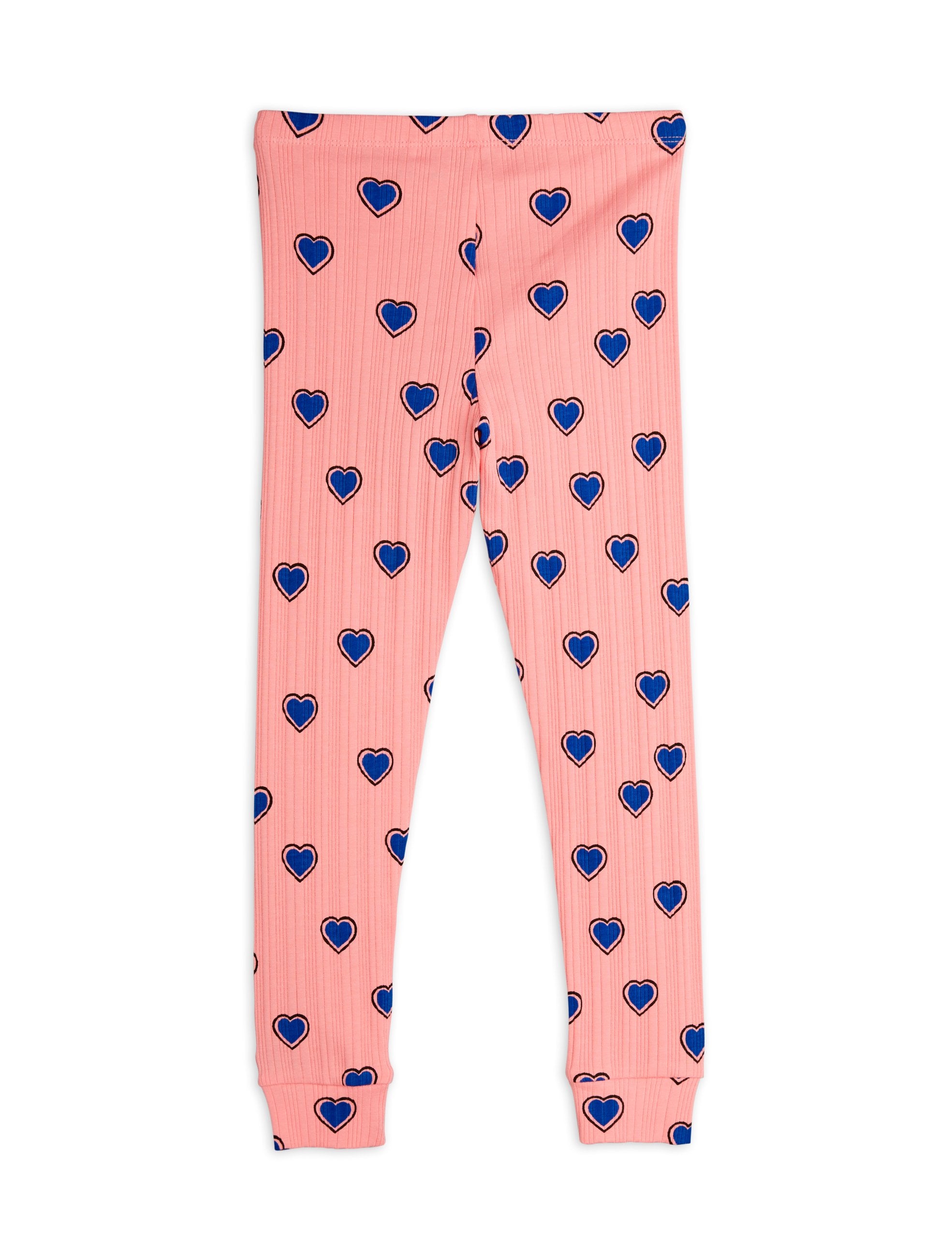 MINI RODINI Legging Blauwe Hartjes - Roze