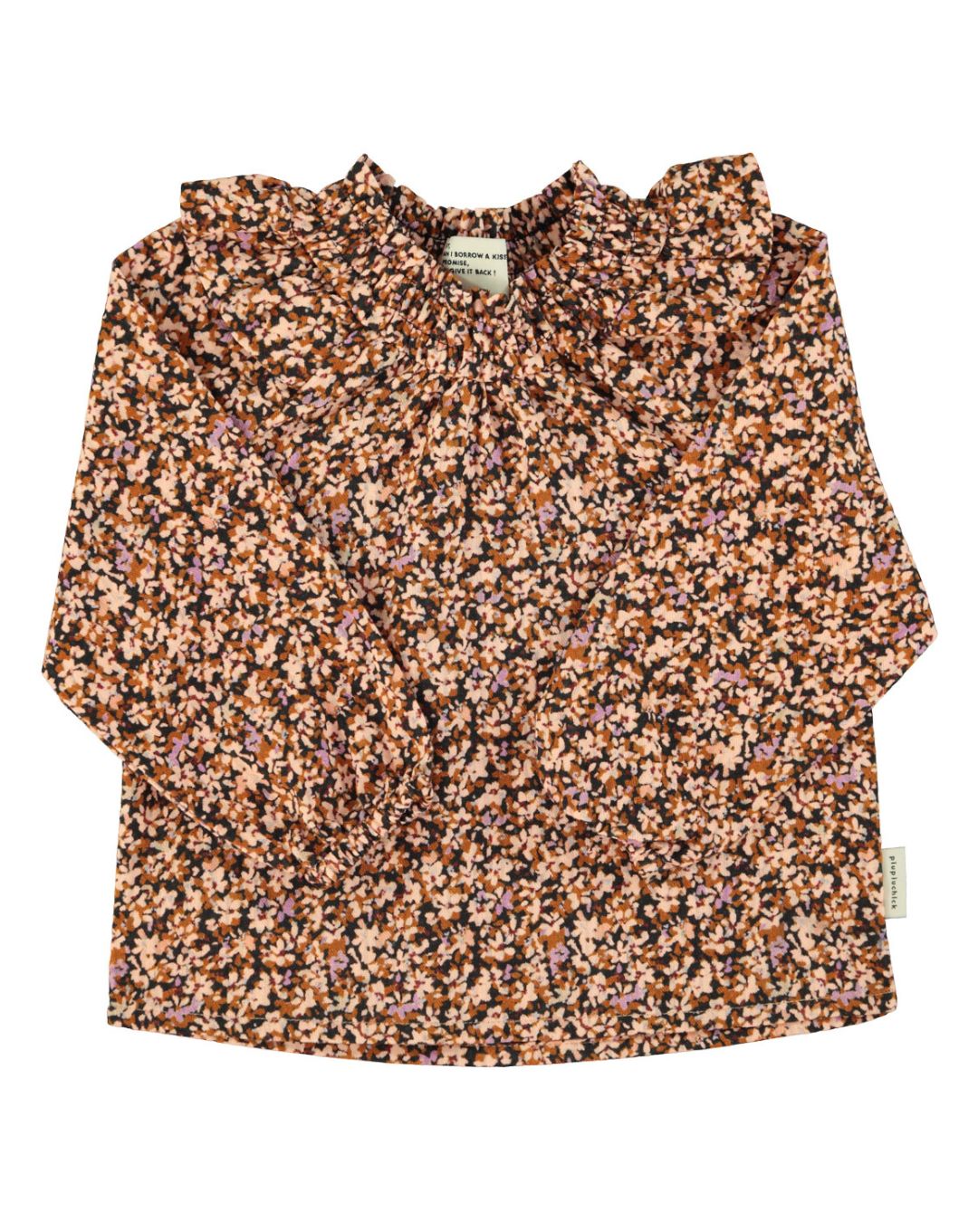 Piupiuchick Blouse - Light pink & brown flowers