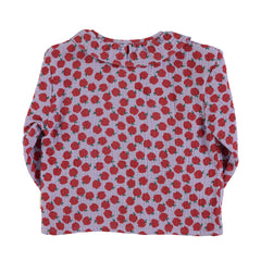 Piupiuchick Blouse w/ round collar Lilac w/ red apples