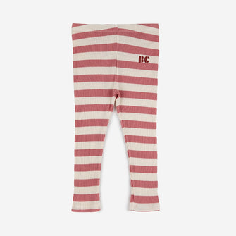 Bobo Choses Baby Maroon Stripes leggings - Burgundy Red