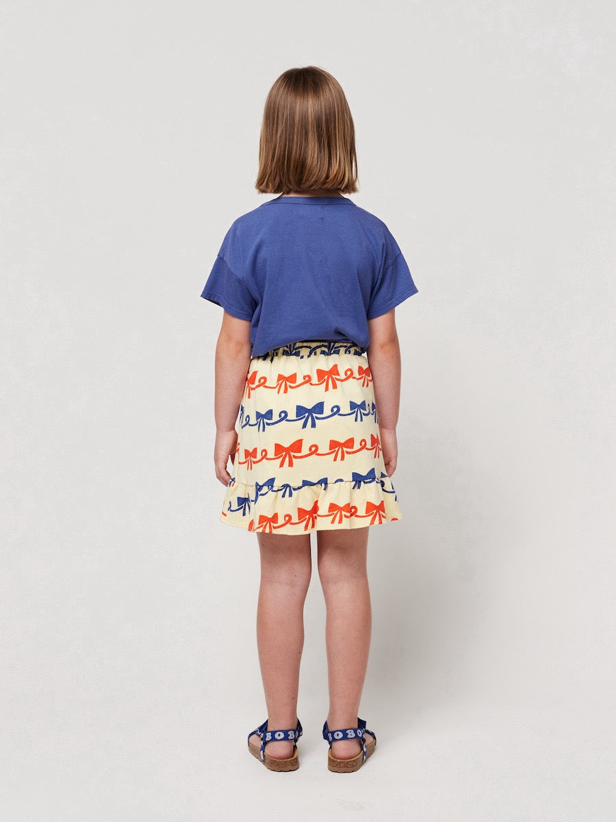 Bobo Choses Ribbon Bow all over ruffle skirt