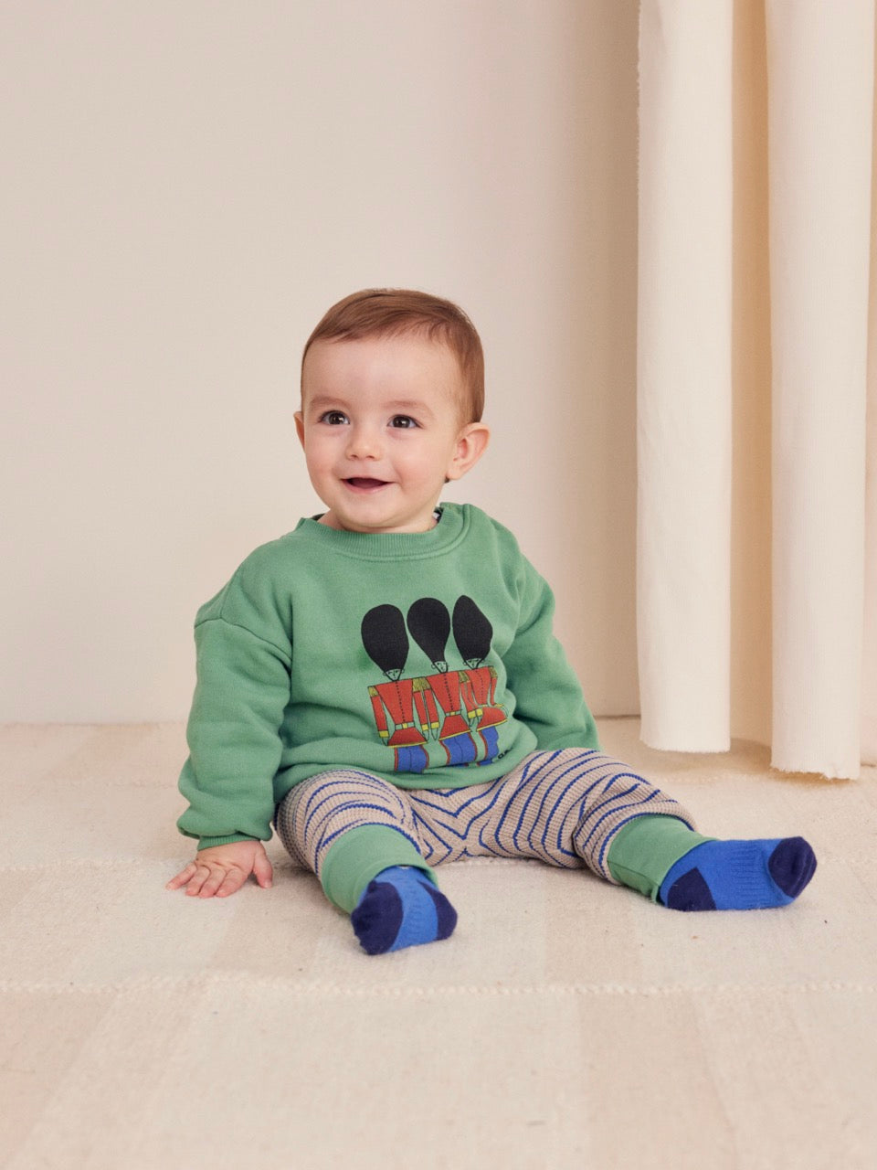 Bobo Choses Baby Stripes waffle leggings