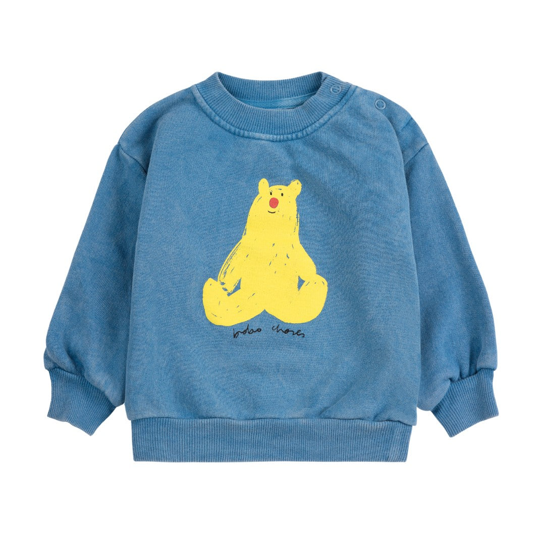 Bobo Choses Baby Trui Hug Me Bear - Blauw