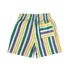 Bobo Choses Badstof Bermuda Multicolor Stripes - Wit/blauw