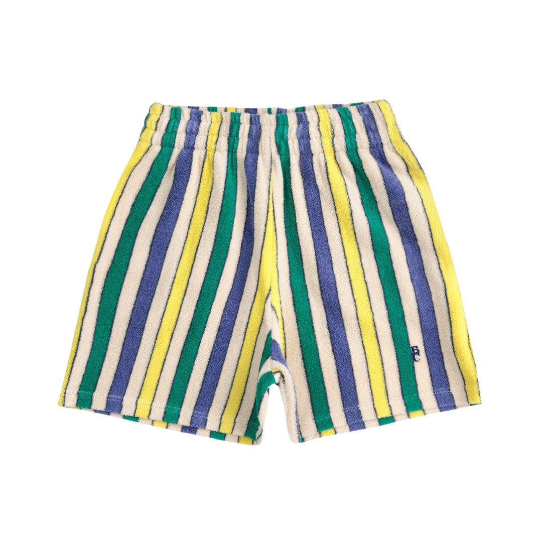 Bobo Choses Badstof Bermuda Multicolor Stripes - Wit/blauw