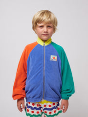 Bobo Choses Badstof Vest Smiling Colorblock - Blauw