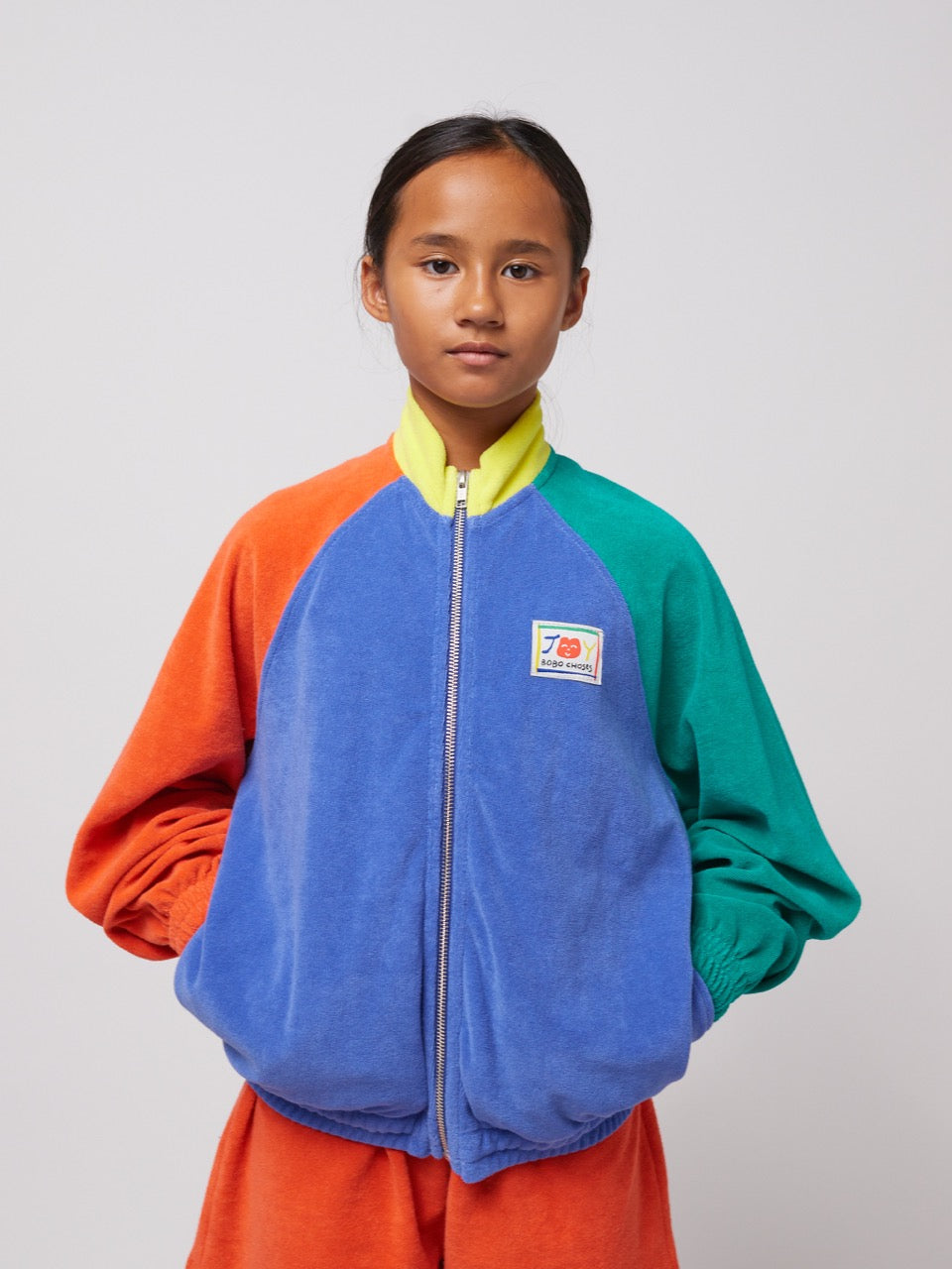 Bobo Choses Badstof Vest Smiling Colorblock - Blauw