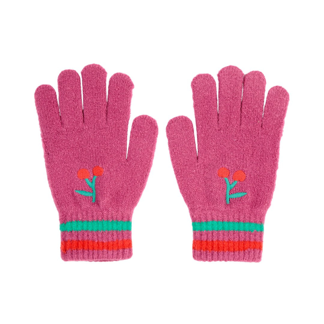 Bobo Choses roze handschoenen met kersen print