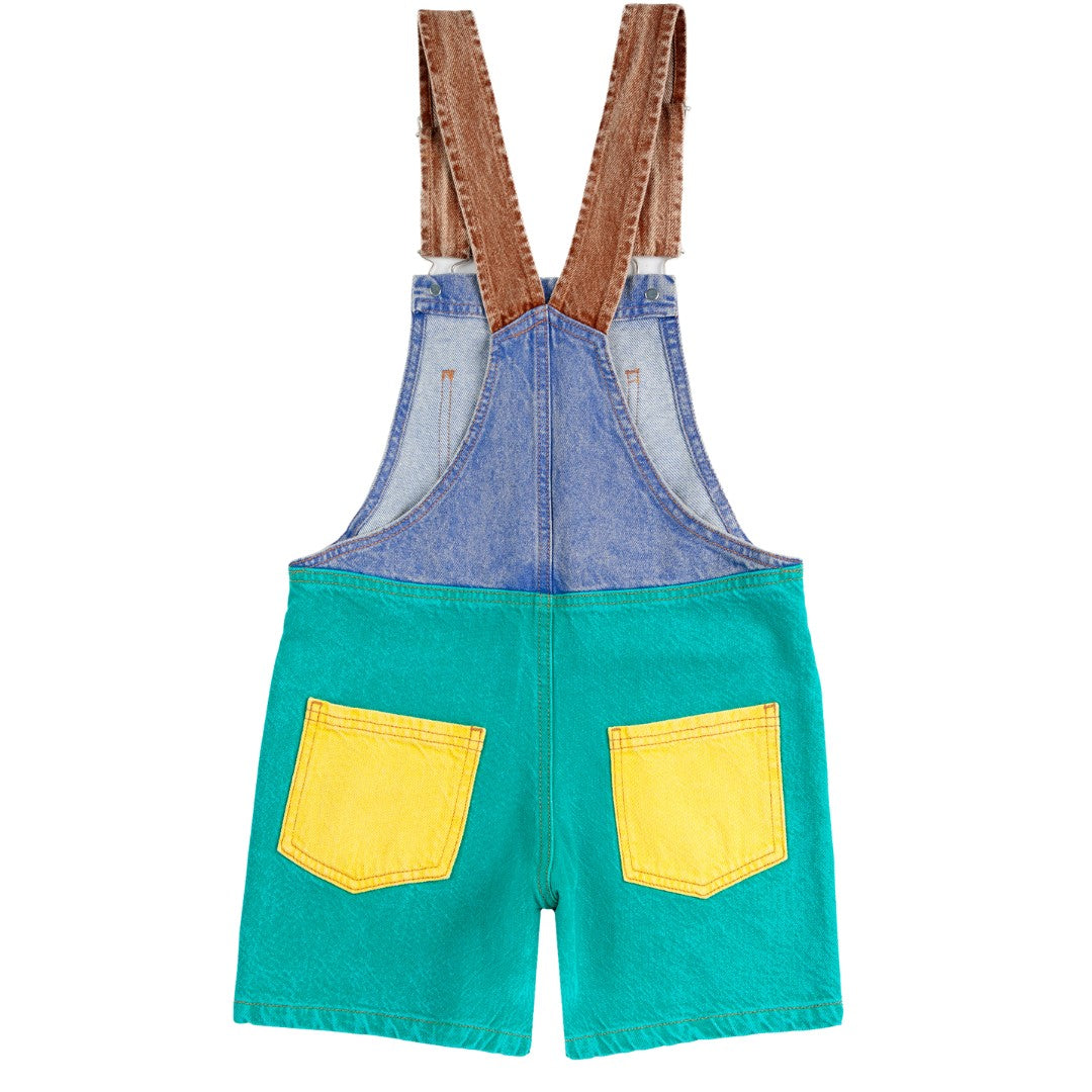 Bobo Choses Denim Tuinbroek Smiling Colorblock