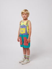 Bobo Choses Denim Tuinbroek Smiling Colorblock