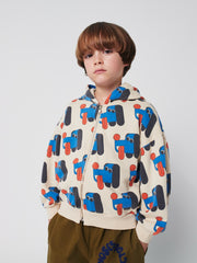 Bobo Choses Doggy Mate Hoodie met rits - Offwhite