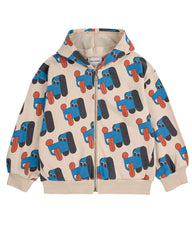 Bobo Choses Doggy Mate Hoodie met rits - Offwhite