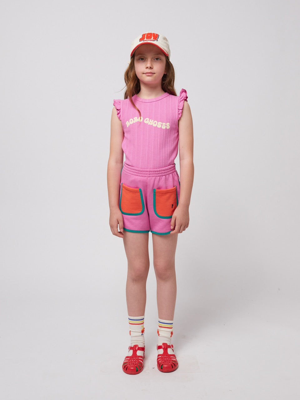 Bobo Choses Korte Broek Pink Colorblock - Fuchsia