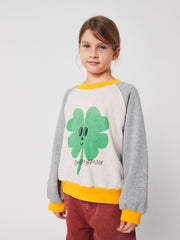 Bobo Choses Lucky Clover raglan Trui - Gemêleerd grijs
