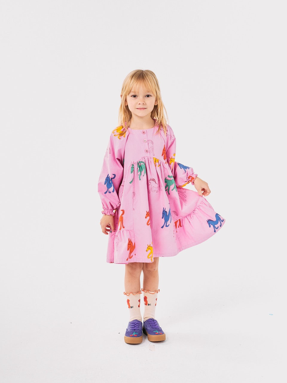 Bobo Choses Wonder Horse all over woven dress