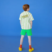 CarlijnQ Stripes green - loose fit polo with embroidery