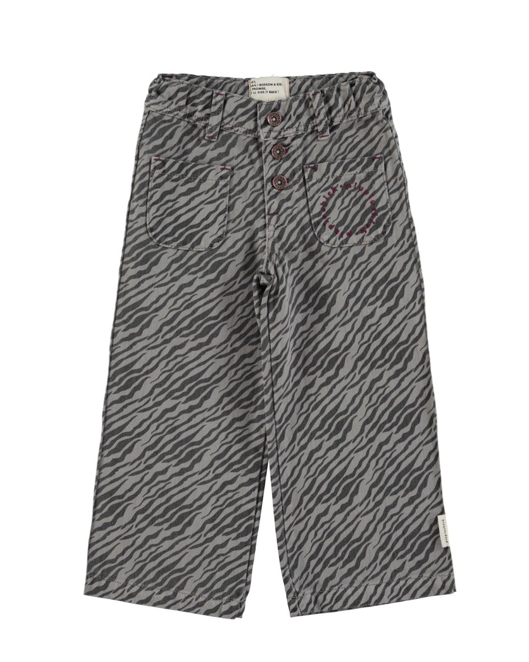 Piupiuchick Flare broek - Grey zebra print