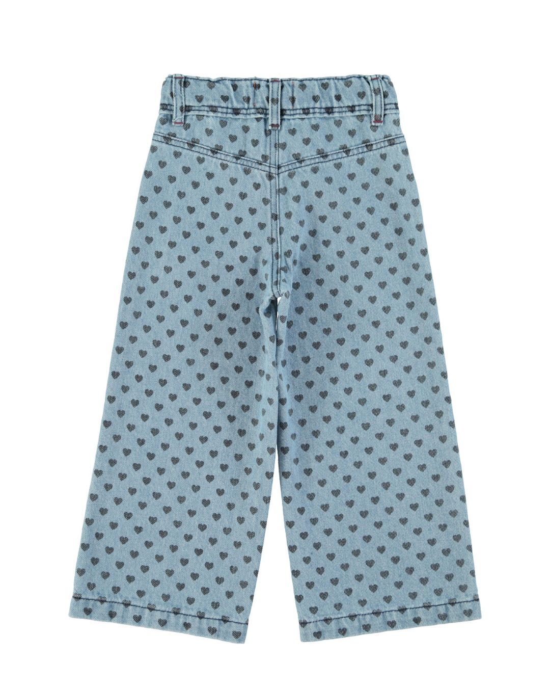 Piupiuchick Flare broek - Washed blue denim black hearts