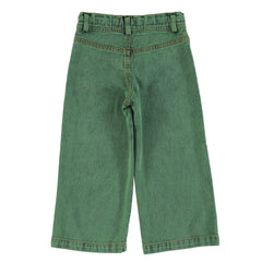 Piupiuchick Flare trousers Washed green denim