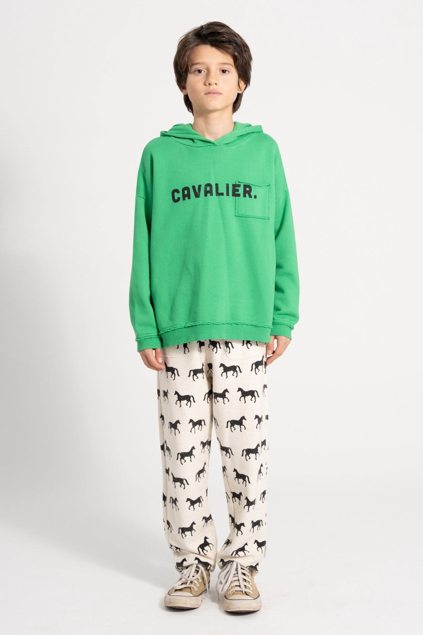 Piupiuchick Hoodie Green w/ "cavalier" print