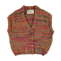 Piupiuchick gebreide spencer bruin roze