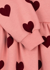 Konges Sløjd Lou Sweaterdress Roze Hartjes - Coeur