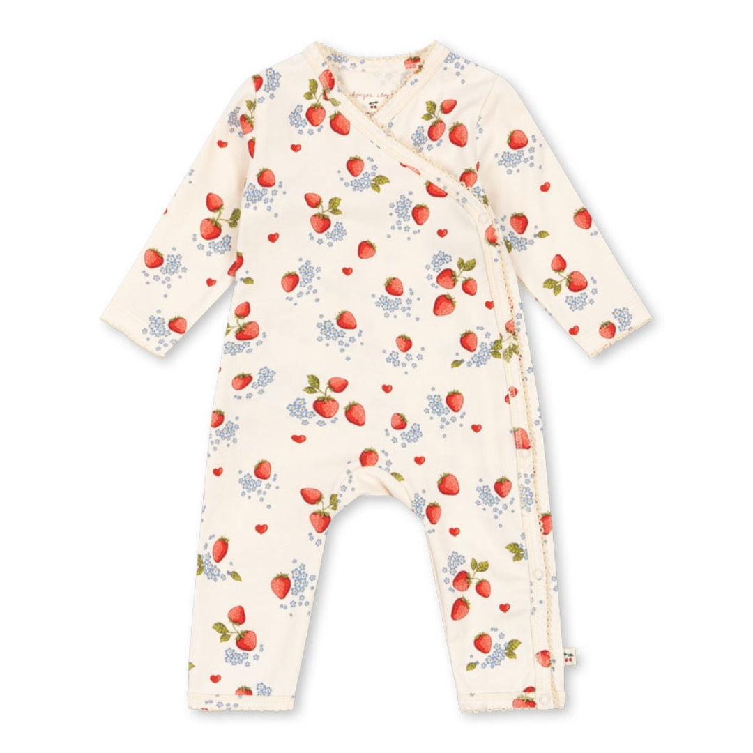 Konges Sløjd Newborn Onesie met Aardbeienprint