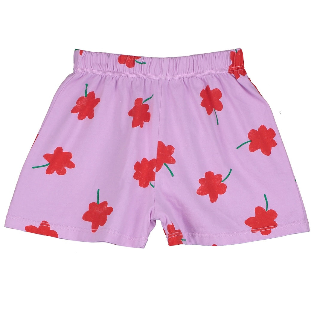 Lötiekids Korte Broek Poppies All Over - Lila Paars