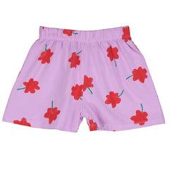 Lötiekids Korte Broek Poppies All Over - Lila Paars