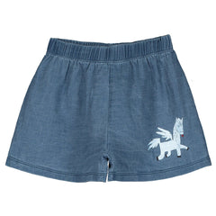 Lötiekids Korte Spijkerbroek Pegasus - Washed Indigo