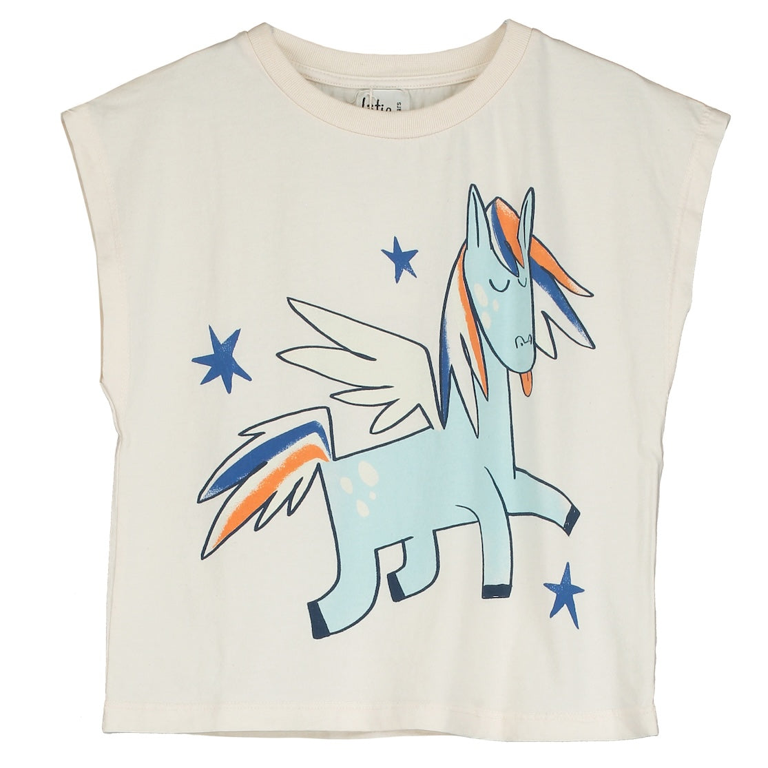 Lötiekids Mouwloos Tshirt Pegasus Stars - Off White