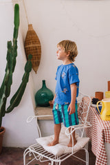Lötiekids Tshirt Seagulls All Over - Blauw