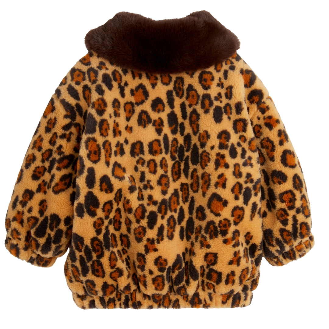 MINI RODINI Jas Leopard faux fur - Beige