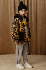 MINI RODINI Jas Leopard faux fur - Beige