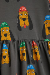MINI RODINI Bloodhound aop jurk - Grijs