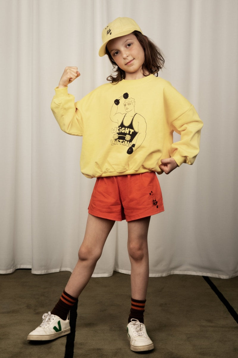 MINI RODINI Weight Lifting Sweatshirt - Yellow