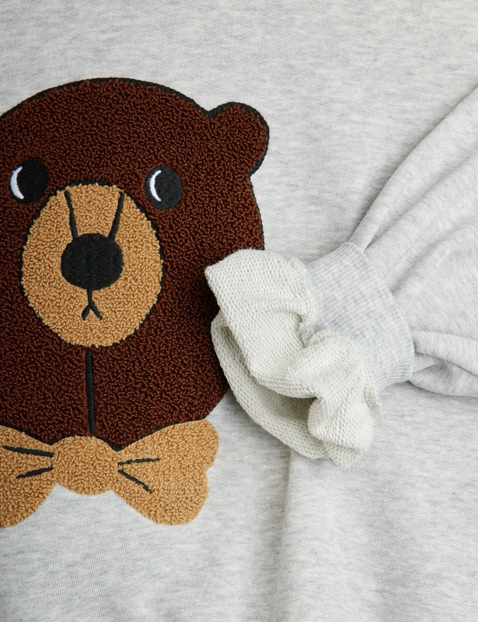 *PRE-ORDER* MINI RODINI Bear chenille sweatshirt - Grijs Melange