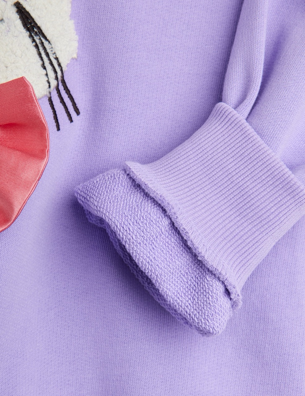 *PRE-ORDER* MINI RODINI Cat with bowtie chenille sweatshirt - Lila