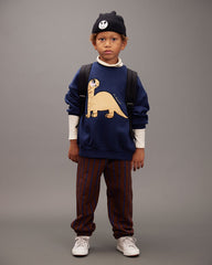 *PRE-ORDER* MINI RODINI Dino application sweatshirt - Blauw