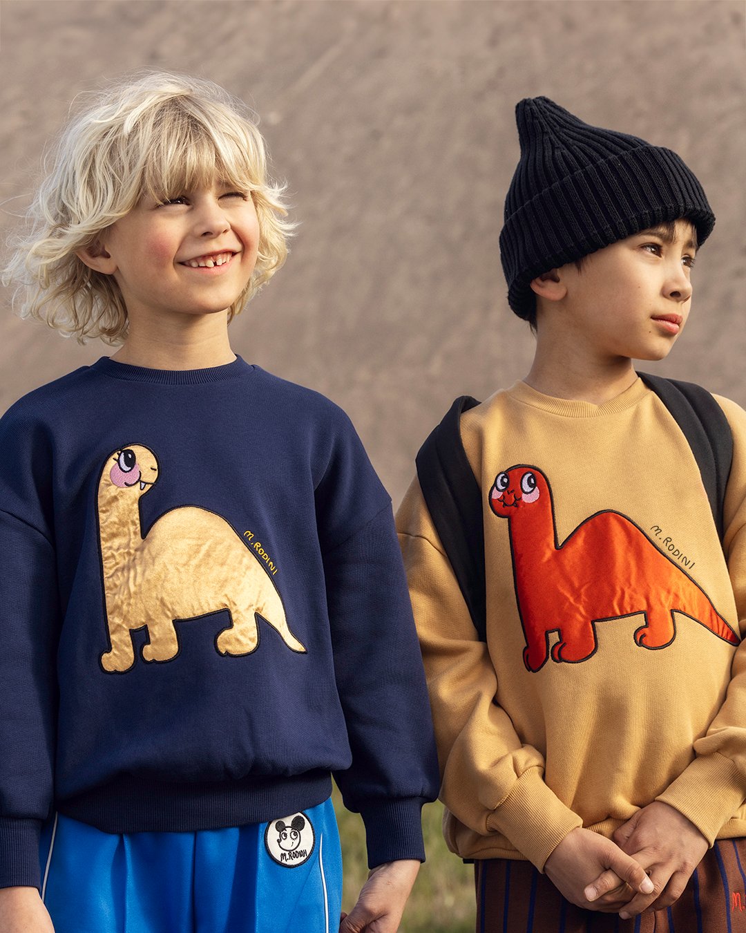 *PRE-ORDER* MINI RODINI Dino application sweatshirt - Blauw