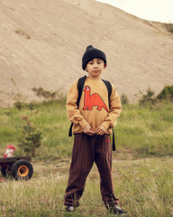 *PRE-ORDER* MINI RODINI Dino red application sweatshirt - Beige