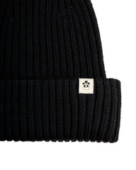 MINI RODINI Knitted rib fold-up hat - black