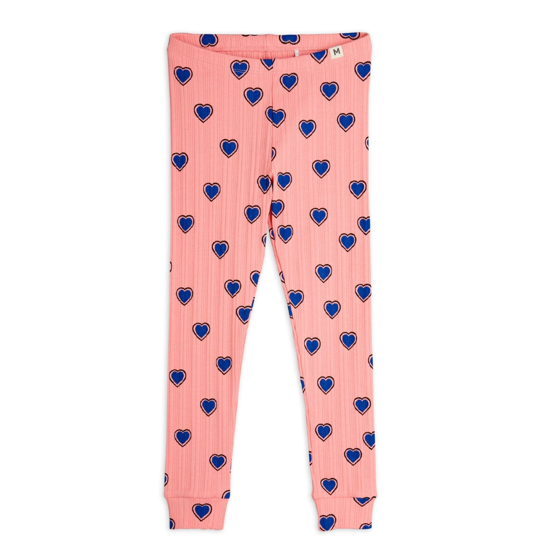 MINI RODINI Legging Blauwe Hartjes - Roze