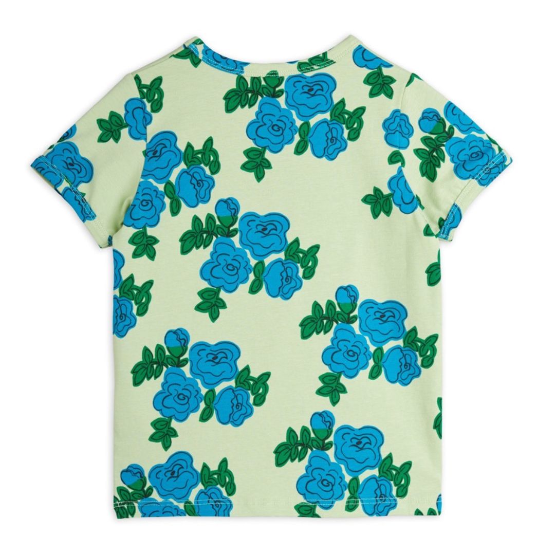 MINI RODINI T-shirt Blauwe Rozen - Groen